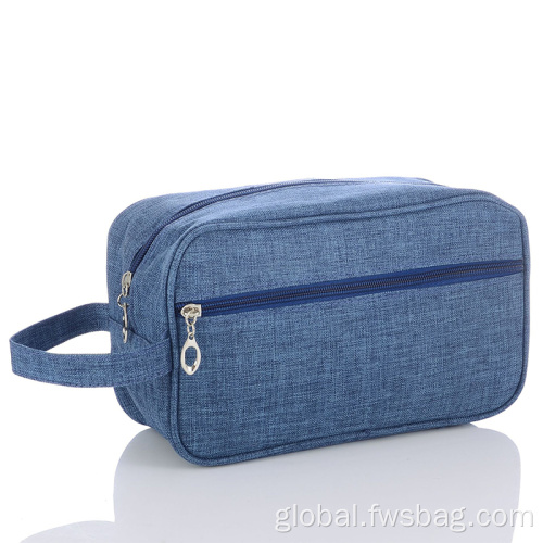 Mens Leather Cosmetic Bag Water-resistant Material Toiletry Case Cosmetic Bag Factory